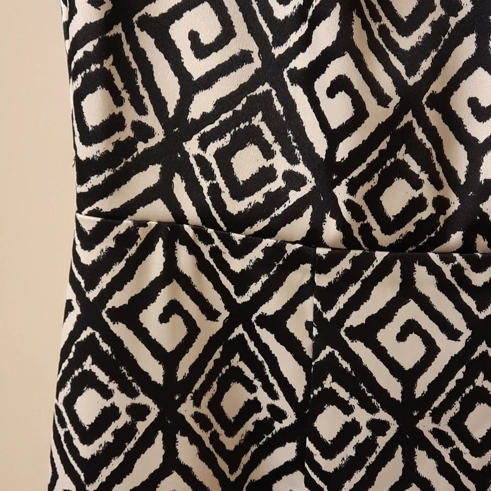 NWOT, Dress Barn Black and White Print Dress - Picture 5 of 11
